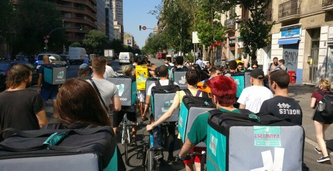 Huelga de los riders de Deliveroo